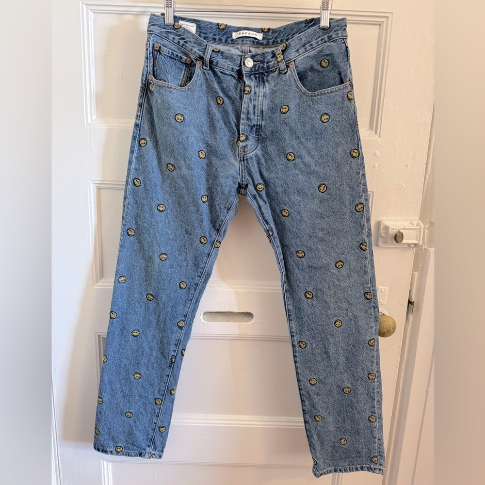 PacSun Smiley Embroidered Jeans